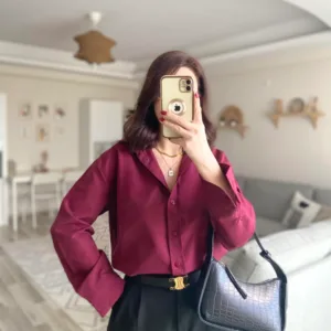 ZR Model Oversize Arkası Uzun Kadın Gömlek