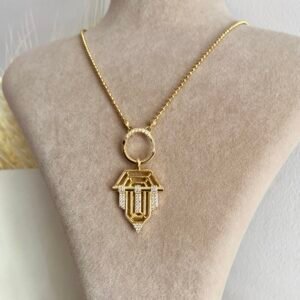 Çelik Zirkon Taşlı Serenay Kolye