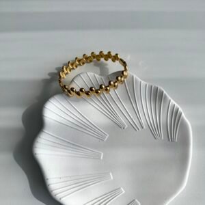 Oval Form Detaylı Çelik Gold Kelepçe