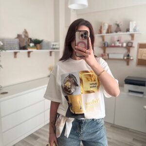 Butter Yellow Baskılı Oversize Kadın Tişört